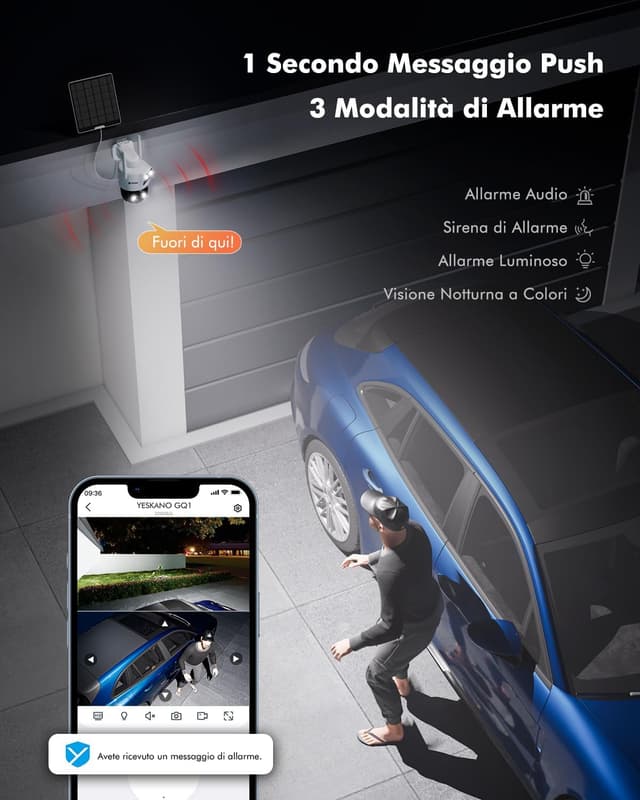 Thumbnail 6 de YESKANO Telecamera Wi‑Fi 6MP per esterno con pannello solare