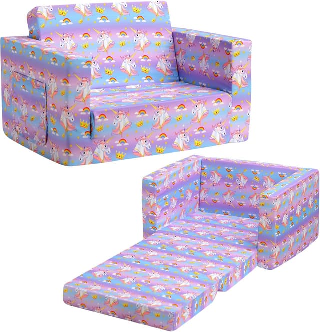 Detalle de BEJOY Kindersofa 2-in-1 Schlafsofa 2-in-1
