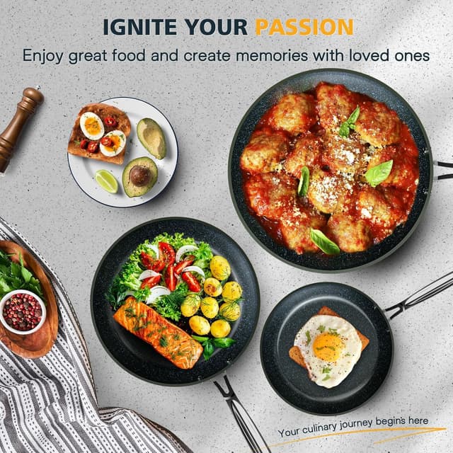 Thumbnail 6 de Nuwave 3-Piece Ceramic Nonstick Fry Pan Set 8”