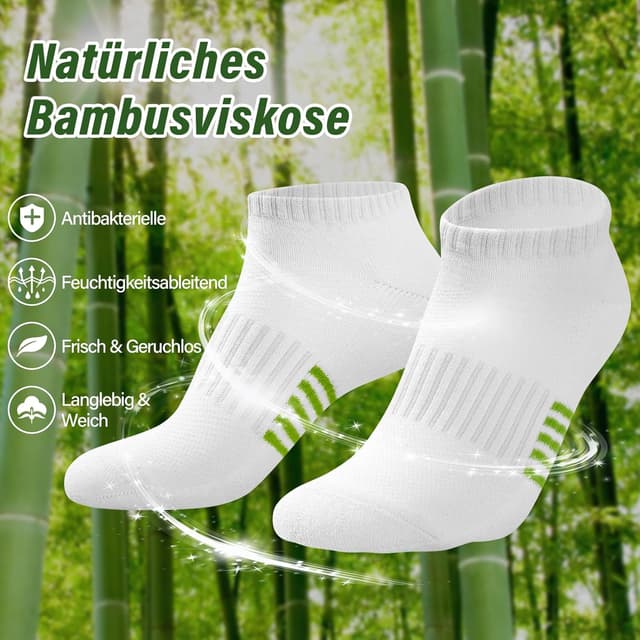 Detalle 2 de Effeet Bambus Sneaker Socken Damen (6/12 Paar) – atmungsaktive, gepolsterte Laufsocken 39–42