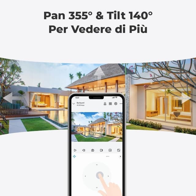Detalle de Reolink 360° PTZ Videocamera Sorveglianza a Batteria con Pannello Solare (Argus PT Lite, WiFi, 3MP)