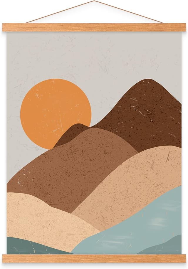 Detalle de Benjia Magnetische Posterleiste aus Teakholz (B3, 35 cm) – zur wiederverwendbaren Aufhängung