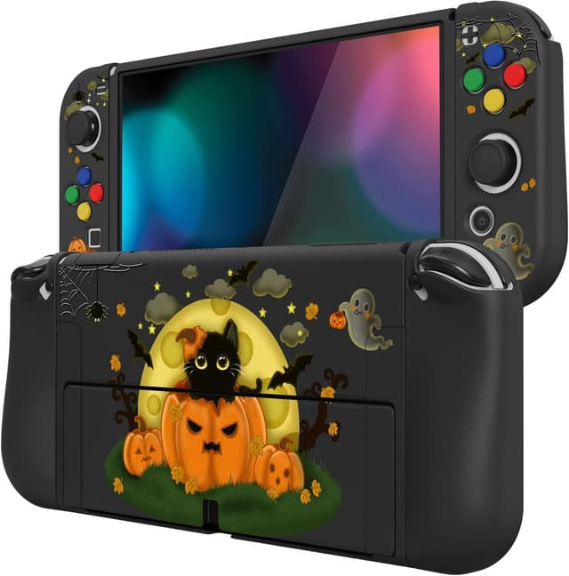 Detalle de playvital ZealProtect Soft Protective Case for Nintendo Switch OLED (Moon Night Halloween)
