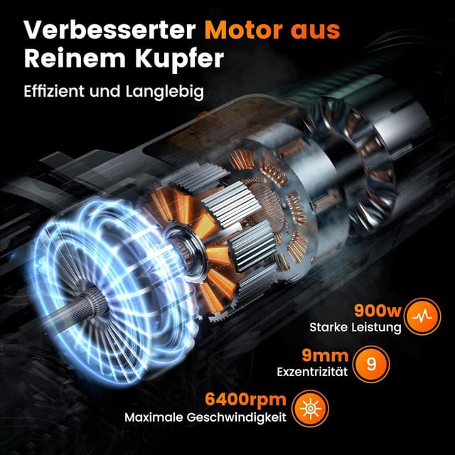 Detalle 2 de ETOOLAB Auto Poliermaschine PD5 – exzentrische Poliermaschine mit 9 mm Hub, 700 W und 6 Geschwindigkeiten