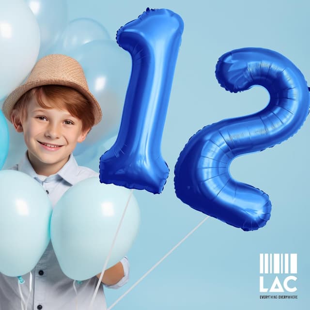 Thumbnail 4 de LAC Globo Numero 3 Azul 5 piezas y 3 blancas