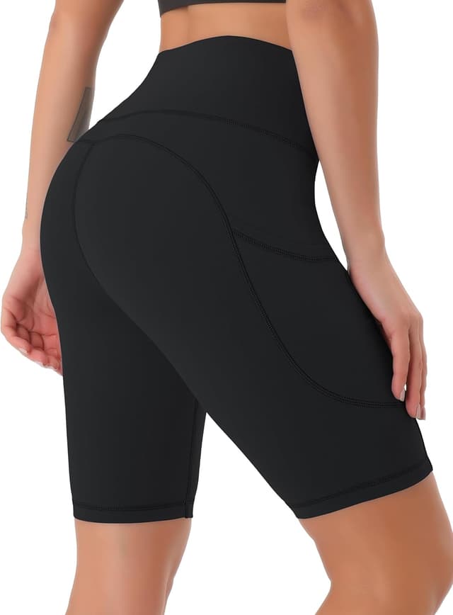 Detalle de JOYSPELS Women’s High-Waisted Cycling Shorts with Side Pockets