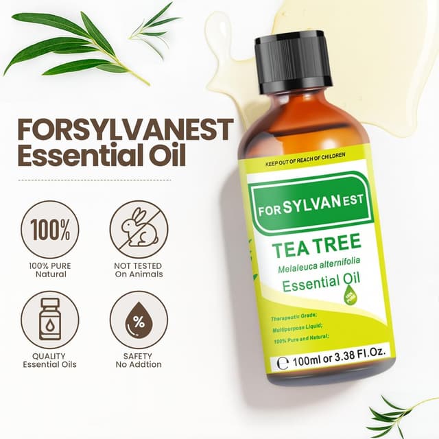 Detalle de Olio essenziale di Tea Tree FORSYLVANEST 100 ml: come usarlo in modo pratico