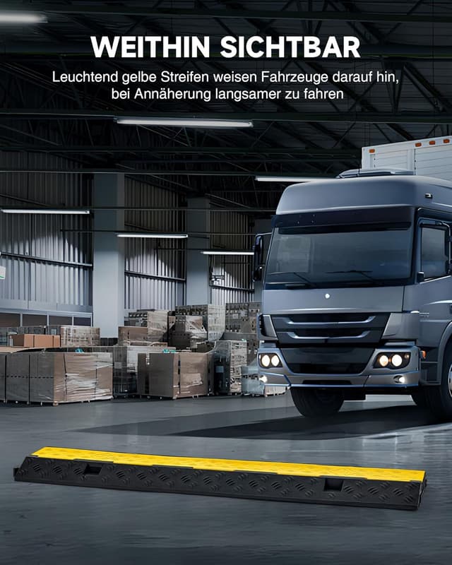 Detalle de CREWORKS Boden-Kabelbrücke (2-Kanal) im 5er-Set – 100 x 24,5 x 5 cm, Überfahrschutz für Kabel