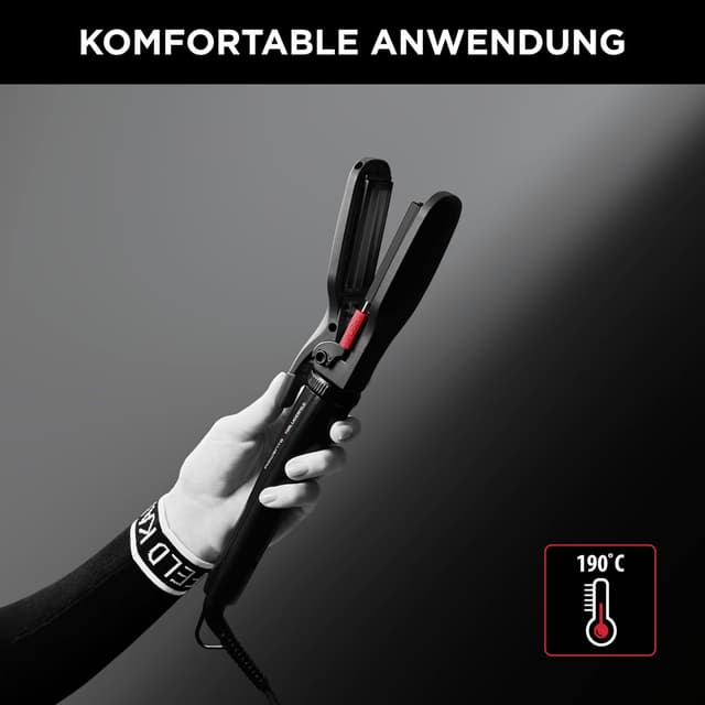 Detalle 2 de Rowenta x Karl Lagerfeld Looks Infinitos 9-in-1 CF422L – Haarglätter & Lockenstab mit Keramikbeschichtung