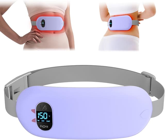 Detalle de Heat Pad for Period Pain Relief – Upgraded Electric Fast Heating Pad with 6 Heat & 6 Massage Modes (Purple)