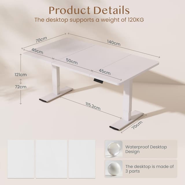 Thumbnail 1 de FLEXISPOT Bureau Assis Debout 140x70 2 moteurs đź“‹