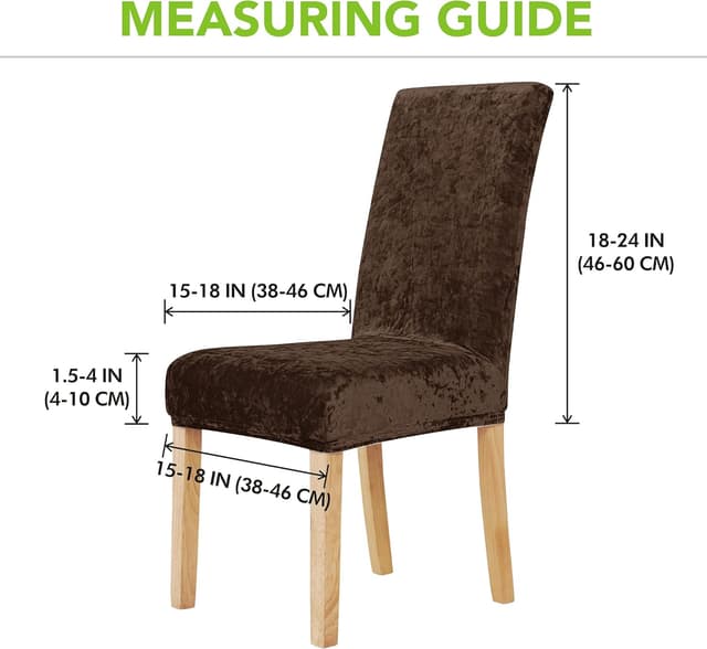 Detalle de Deconovo Dark Blue Stretch Velvet Dining Chair Covers (Set of 6)