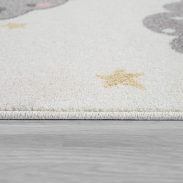 Detalle 2 de Kinderteppich 80x150 cm Creme aus Polypropylen