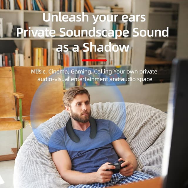 Detalle de Smalody Smaloyd Bluetooth-Nackband-Lautsprecher mit Mikrofon – kabelloser Surround-Ton fürs Outdoor