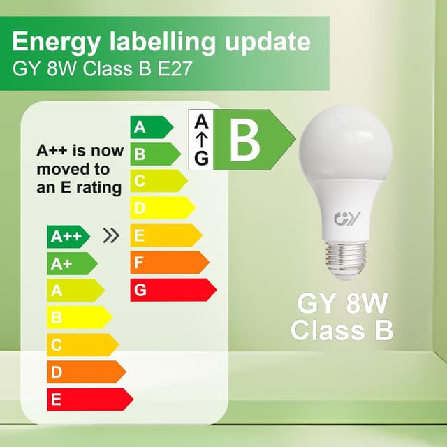 Thumbnail 6 de GY E27 LED Warmweiß A60, 8 W ersetzt 100 W, 1.521 lm, 360° – nicht dimmbar (6 Stück)