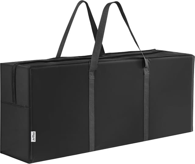 Detalle de JEMIDI Aufbewahrungstasche für Gartenauflagen (125 x 30 x 50 cm) mit Griff & Reißverschluss – schwarz