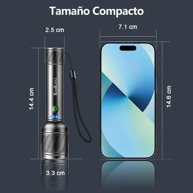 Thumbnail 5 de REHKITTZ Linterna LED Recargable 2200 lúmenes