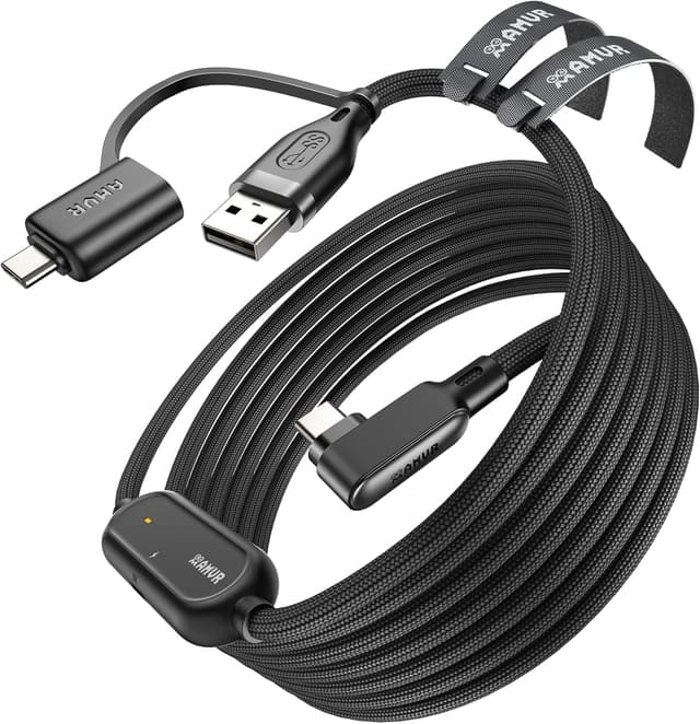Detalle de AMVR Link Cable with Charging (16FT) for Meta Quest 3/3S/2 and Pico 4