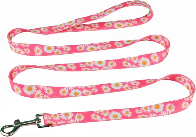 Detalle de Olahibi Harness and Leash Set (Floral Pattern) with 150CM Matching Leash – Medium Pink Daisy