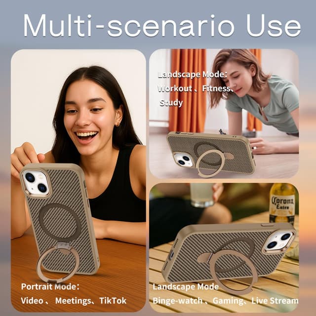 Thumbnail 6 de XTCASE Coque magnétique pour iPhone 12/12 Pro avec anneau 360° compatible MagSafe