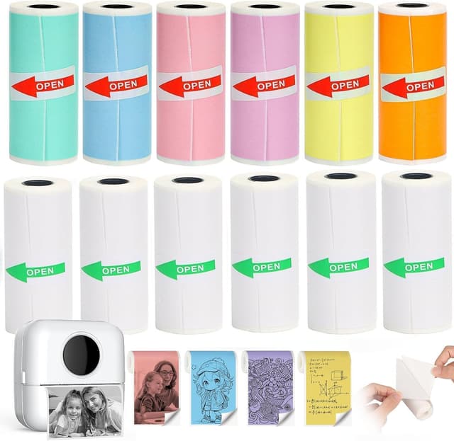 Detalle de Farnirvana 12 rotoli di carta termica 57 x 25 mm per mini stampanti e stampanti fotografiche istantanee