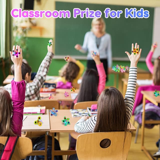 Detalle de 24PCS LED Light Up Fidget Spinner Rings (Glow Party Favor Rings) for Kids, Bulk for Classroom Prizes & Goodie Bags