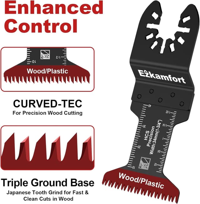 Detalle 2 de EzKamfort 29-teilige Multitool-Sägeblatt-Sets (oszillierend) – Zubehör für Holz, Kunststoff und Metall