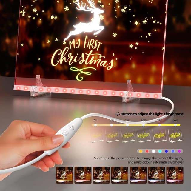 Detalle de Priksia Luminous LED Drawing Board for Children – Doodle Glow with 7 Colours