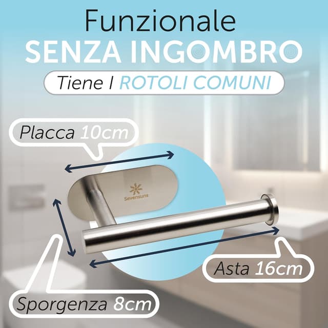 Detalle 2 de Porta carta igienica adesivo 3M inox silver