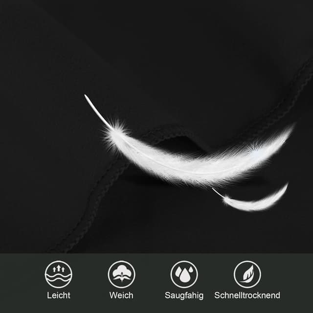 Detalle de Fosdaling Mikrofaser Handtuch 3er-Set (200×100 cm + 2× 80×40 cm) – schnelltrocknendes Sporthandtuch mit Aufbewahrungsbeutel