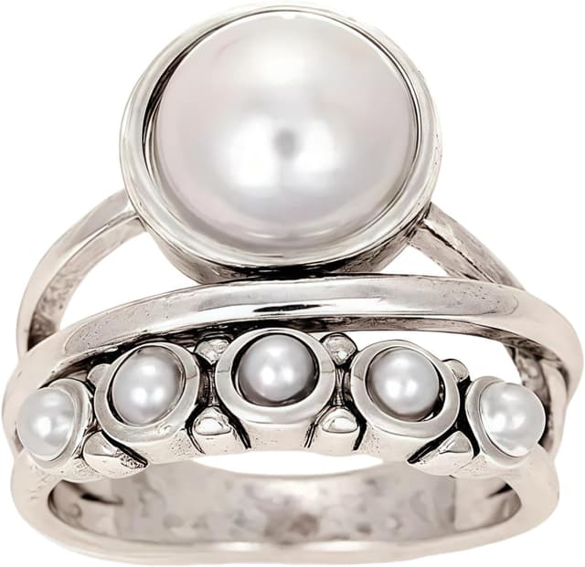 Detalle de Generic Vintage Damenring mit Perlen