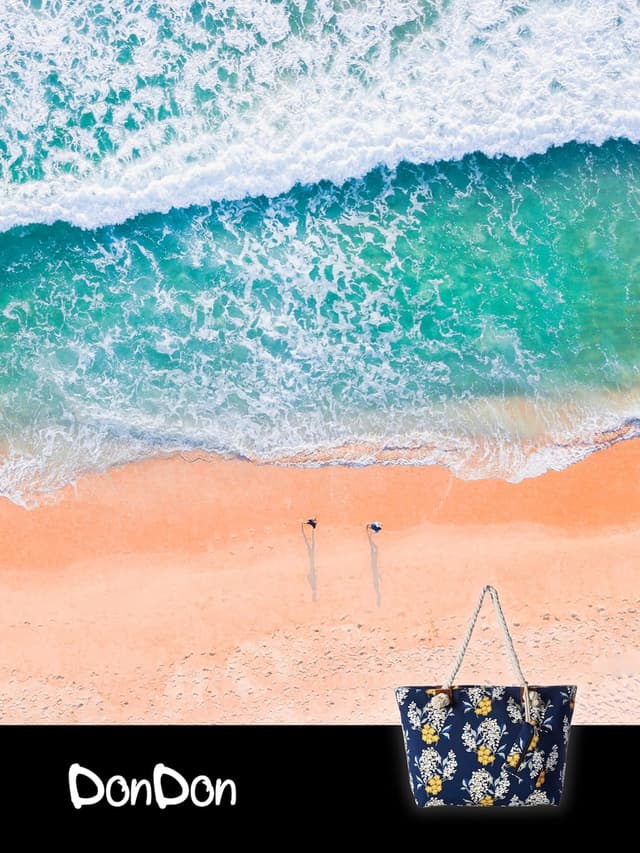 Thumbnail 5 de DonDon Grande borsa da spiaggia idrorepellente 58x38x18 cm