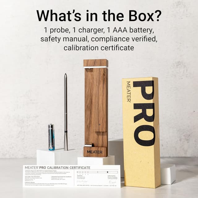 Detalle 2 de MEATER Pro Smart Bluetooth Wireless Meat Thermometer (Long-Range) for BBQ, Oven, Smoker, and Air Fryer