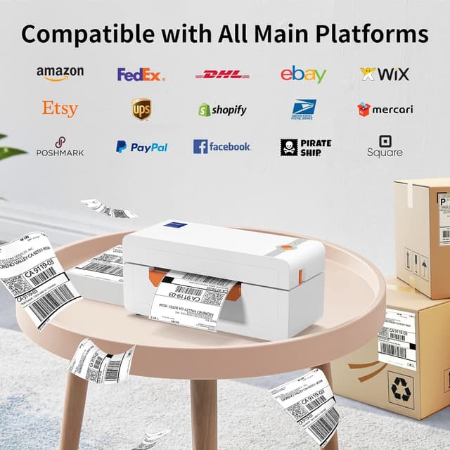 Detalle de JADENS Bluetooth Thermal Label Printer 150 mm/s