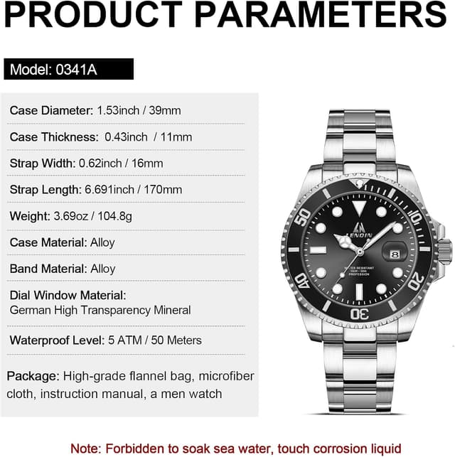 Thumbnail 5 de LN LENQIN Herren Uhr Analog Quarz mit Datum