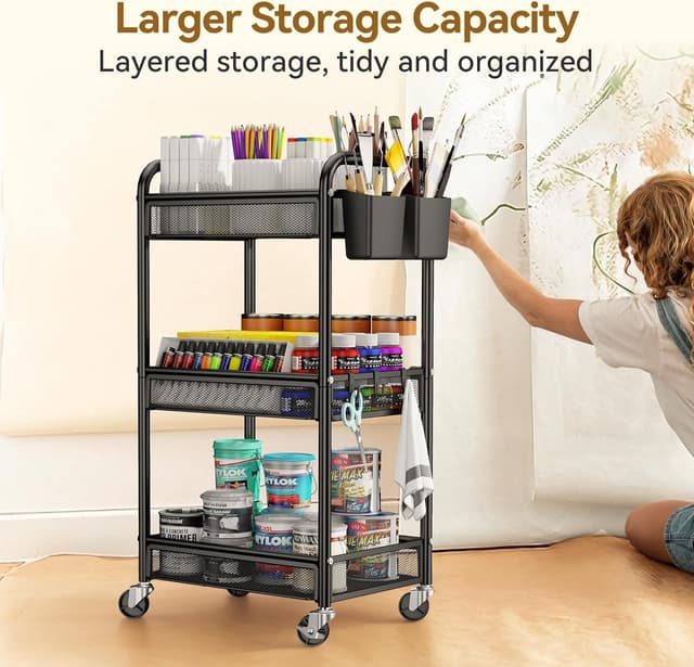 Thumbnail 3 de YASONIC 3 Tier Rolling Cart