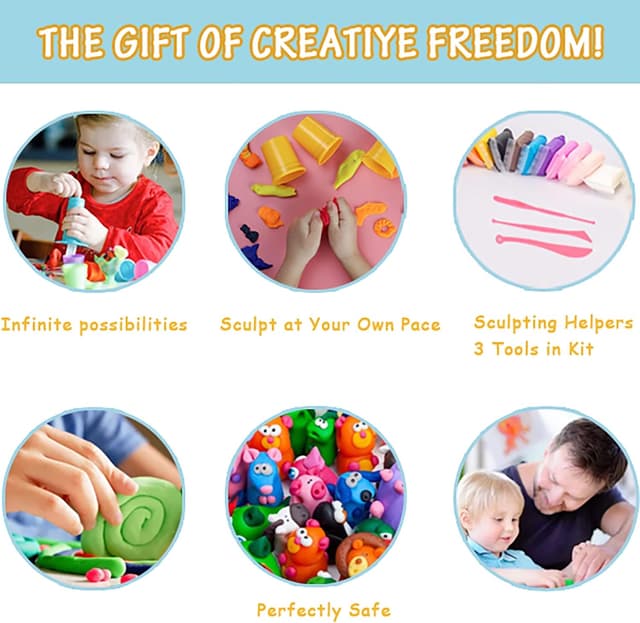 Thumbnail 3 de Moseem Air Dry Clay Kits 36 Colours