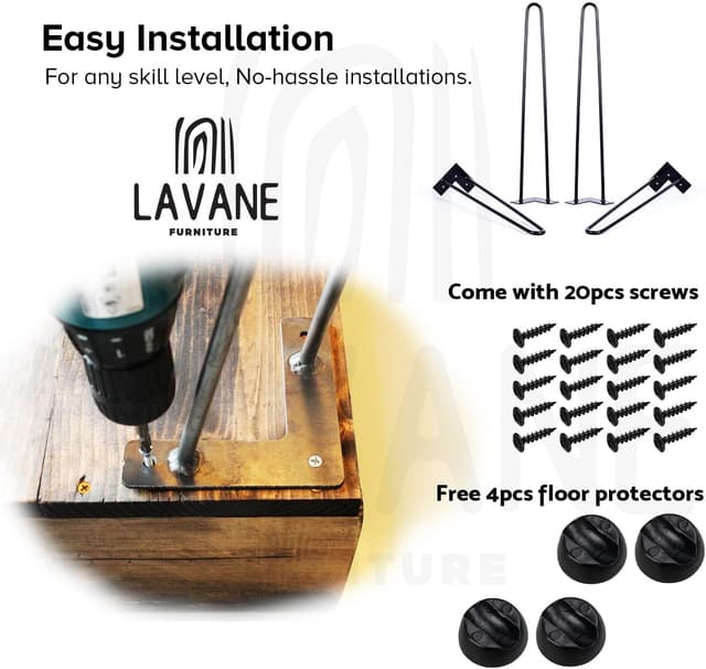Thumbnail 6 de La Vane 10 inch Hairpin Table Legs 25cm