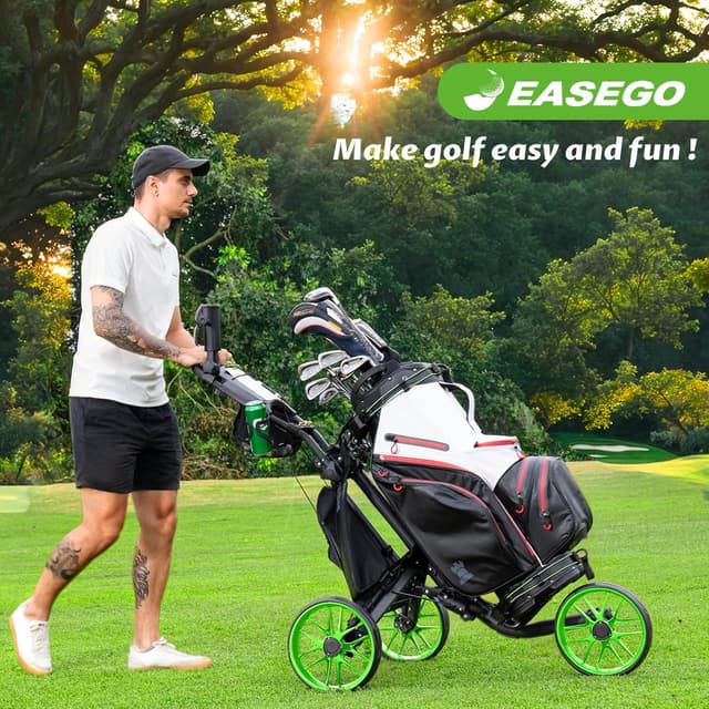Thumbnail 2 de EASEGO Golf Push Cart 3-Wheel foldable golf caddy ⛳
