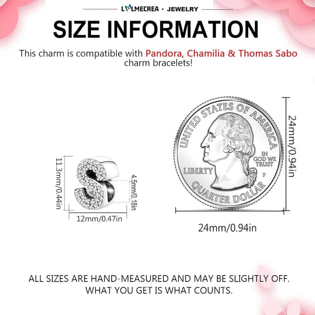 Detalle 2 de LMLMECREA Charm 925 Silber Initiale S