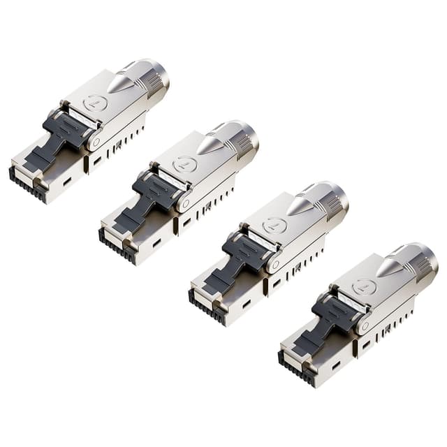 Detalle de FGB 10 Gbps RJ45 CAT7 Netzwerkstecker (LSA) geschirmt, werkzeuglos – 4 Stück