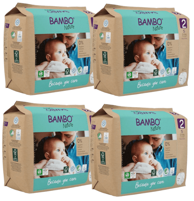 Imagen de Bambo Nature Pañales T2 3–6 kg, 4x30 uds 🧷 en OfertitasTOP