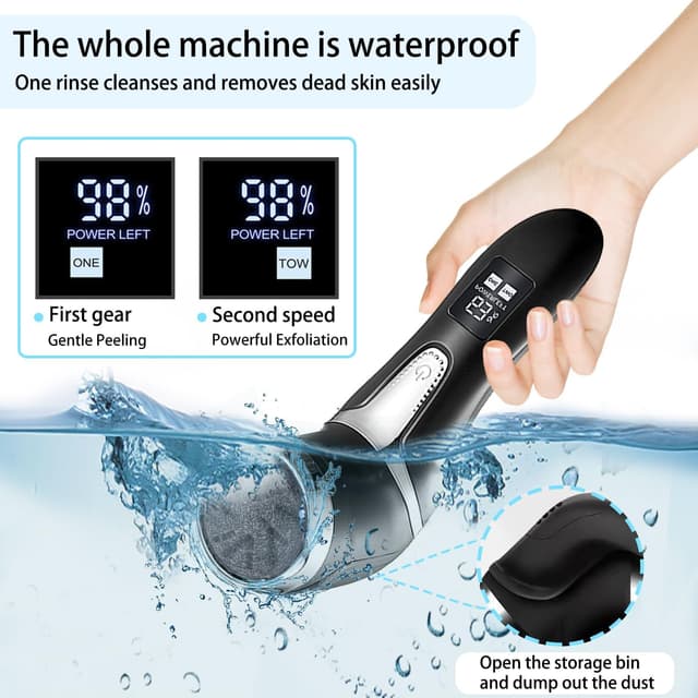 Detalle 2 de Vusoset Electric Callus Remover for Feet with Dander Vacuum (Portable Pedicure Kit)