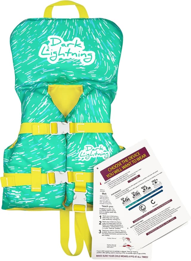 Detalle de Dark Lightning USCG-Approved Infant Life Jacket (0–30 lbs) for Baby & Toddlers