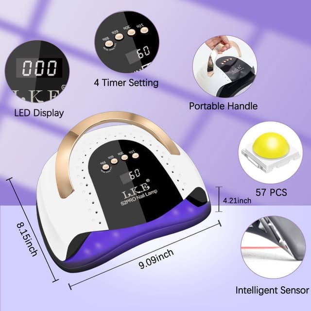 Detalle 2 de LKE 268W UV LED Nail Lamp