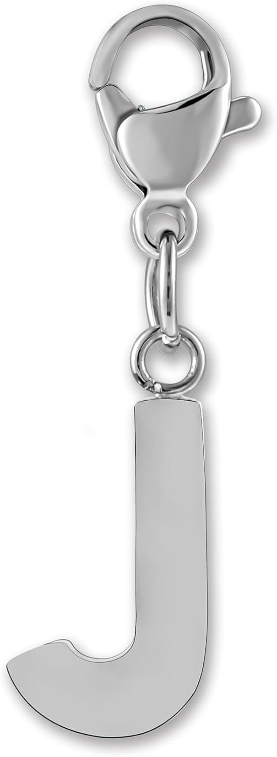 Detalle de Ciondolo lettera GD GOOD.designs in acciaio inox con chiusura a moschettone e catena charm