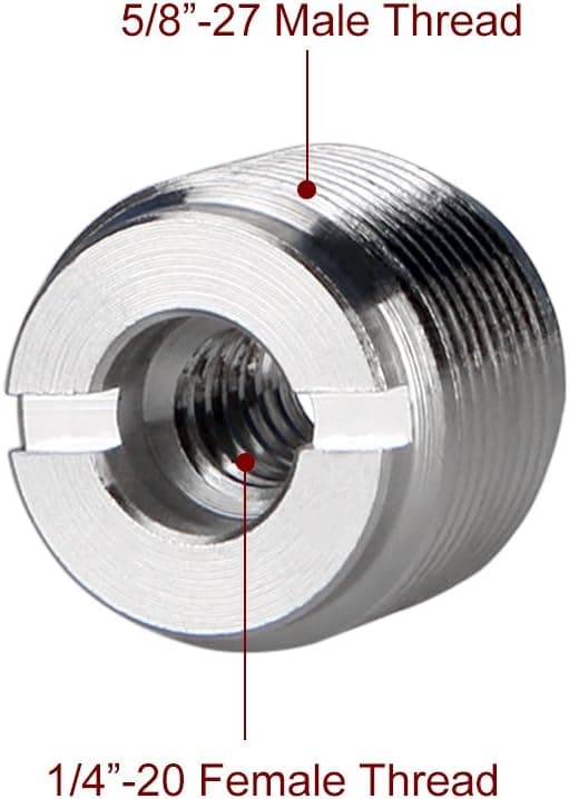 Detalle 2 de NICEYRIG Screw Adapter: 1/4" Female to 5/8" Male for Mic Stand & Tripod (2-pack)