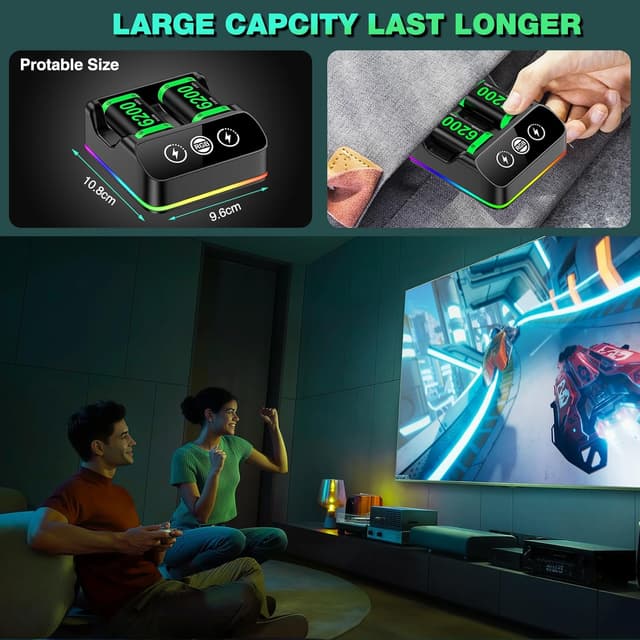 Thumbnail 5 de HASACOOL 6200mWh rechargeable battery pack for Xbox controllers