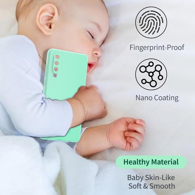 Detalle 2 de Watana Soft-Touch Silikonhülle für Samsung Galaxy A50/A50s/A30s (Mintgrün) mit Mikrofaserfutter