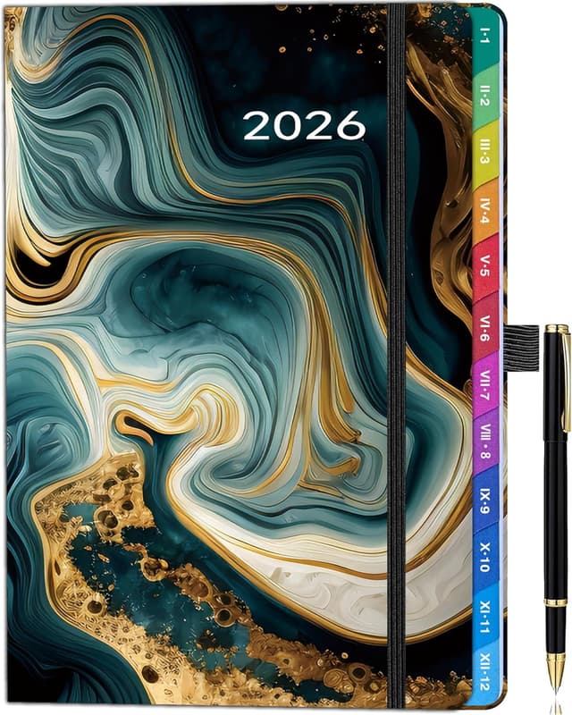 Detalle de Agenda settimanale A5 2026 nero marmo 📔